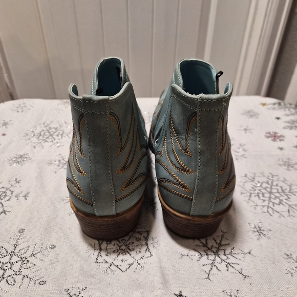 Roper - Blue and Brown Leather Ankle Boots - Picture 4 of 8